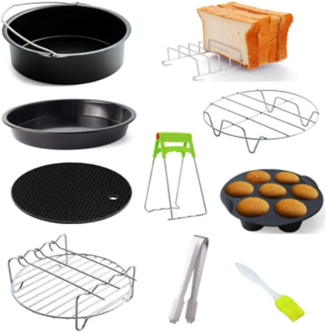 Kit d’accessoires antiadhésifs pour friteuse à air 9 pièces